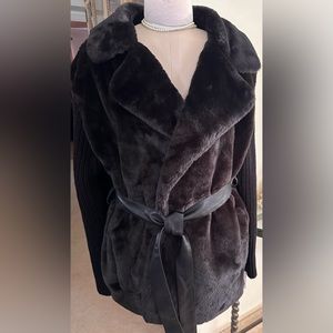 New York &Company Faux Fur and Knit Sweater